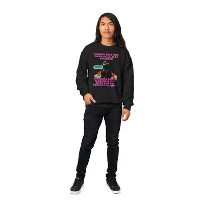 Sudadera Unisex Estampado de Gato "Dama Felina" Michilandia | La tienda online de los fans de gatos