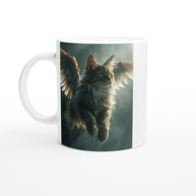 Taza Blanca con Impresión de Gato 