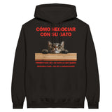 Sudadera con Capucha Unisex Estampado de Gato "Tácticas de Negociación" Michilandia | La tienda online de los fans de gatos