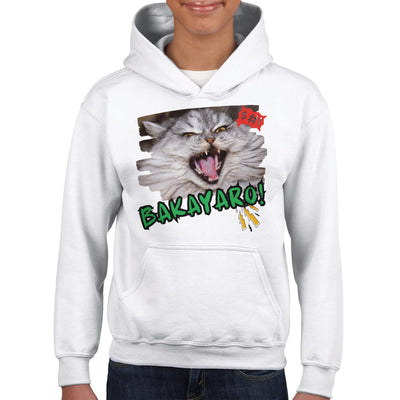 Sudadera con capucha júnior estampado de gato 