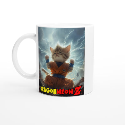 Taza Blanca con Impresión de Gato 