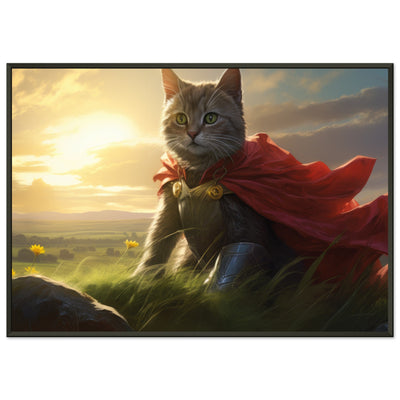 Póster semibrillante de gato con marco metal 