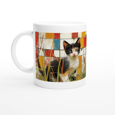 Taza Blanca con Impresión de Gato 