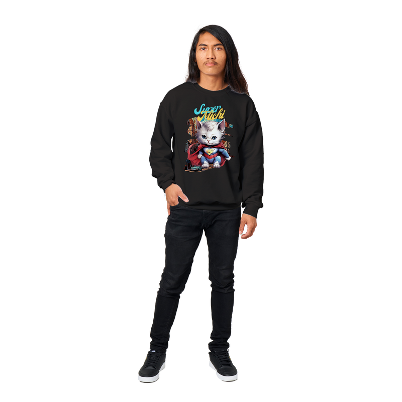 Sudadera unisex estampado de gato "Super Michi" Gelato