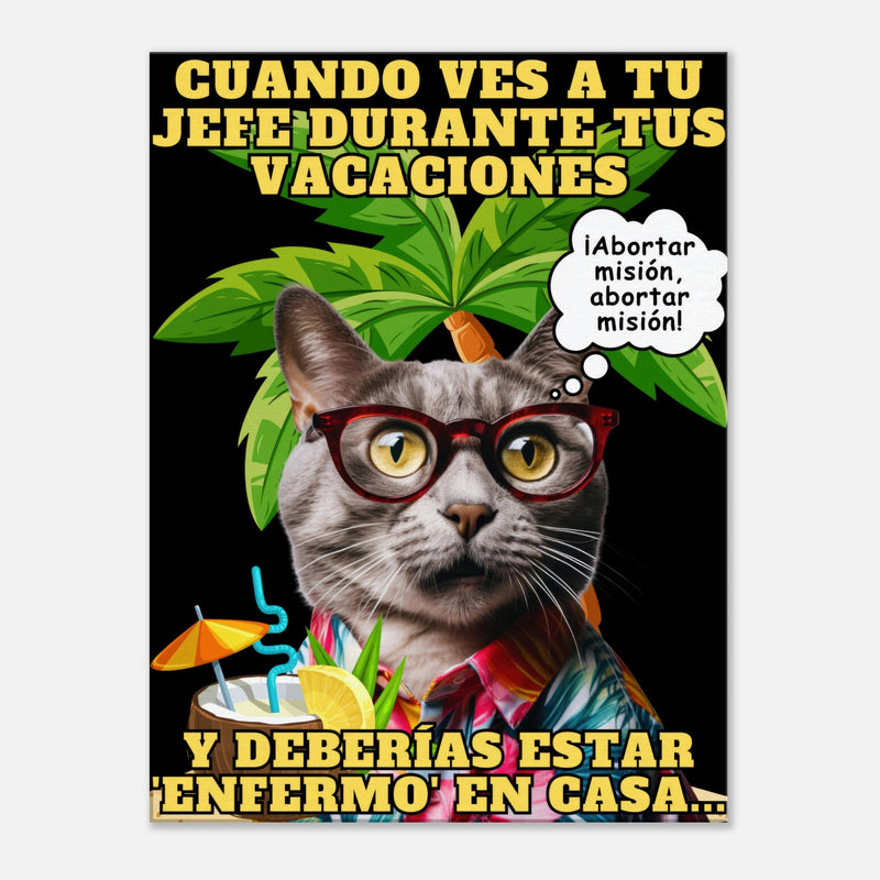 Lienzo de Gato "Vacaciones Clandestinas" Michilandia | La tienda online de los amantes de gatos