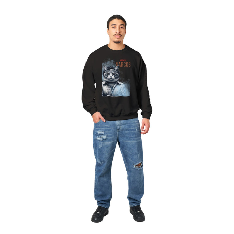 Sudadera Unisex Estampado de Gato "Narcogato" Michilandia | La tienda online de los fans de gatos