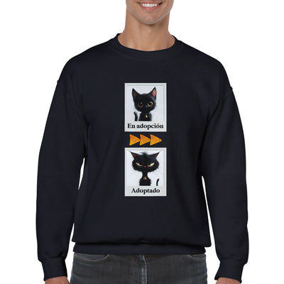 Sudadera Unisex Estampado de Gato 