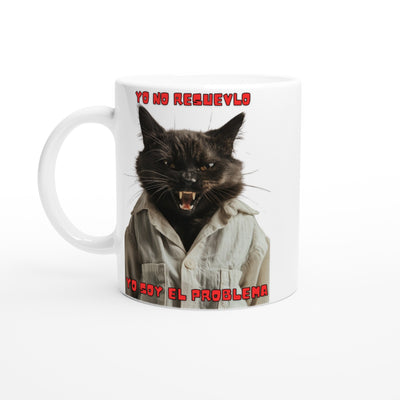 Taza Blanca con Impresión de Gato 