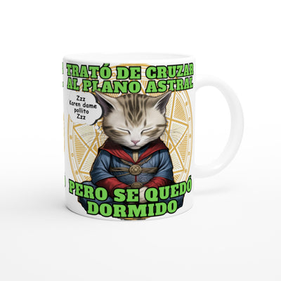 Taza blanca con impresión de gato "Doctor Miau" Michilandia | La tienda online de los amantes de gatos