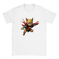 Camiseta júnior unisex estampado de gato "Gotham Fluffy Guardian"