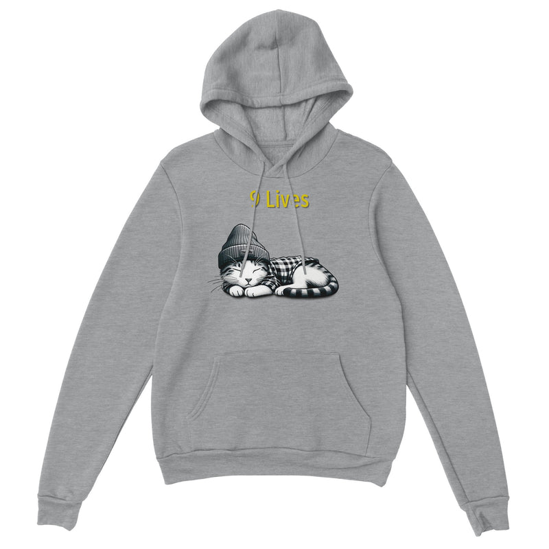 Sudadera con Capucha Unisex Estampado de Gato "9 Lives" Michilandia | La tienda online de los fans de gatos