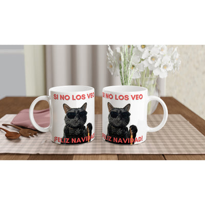 Taza Blanca con Impresión de Gato 