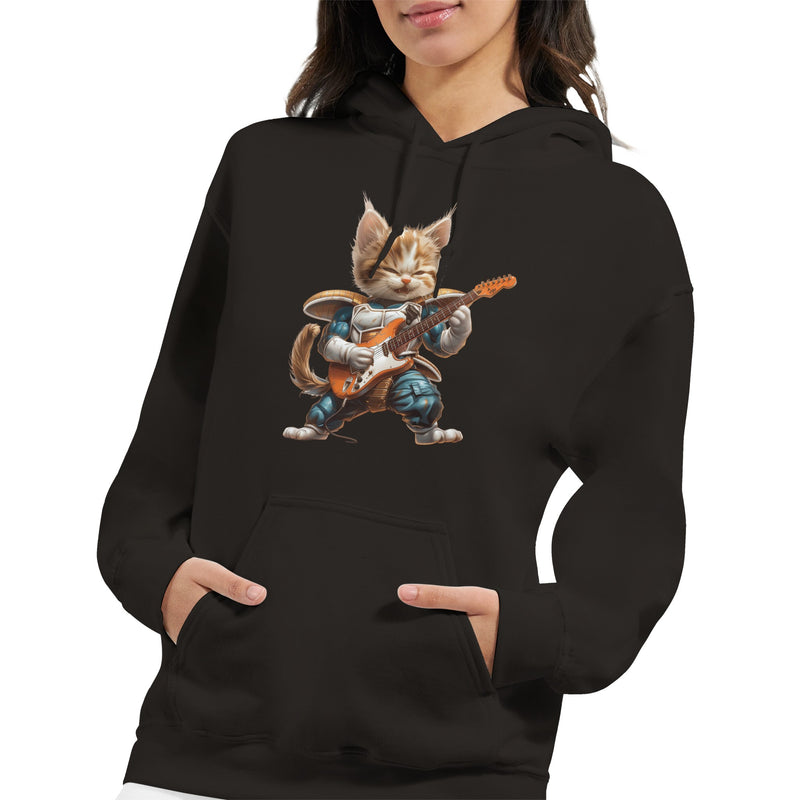 Sudadera con Capucha Unisex Estampado de Gato "Saiyajin Rockstar" Michilandia | La tienda online de los fans de gatos