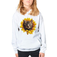 Sudadera con capucha júnior estampado de gato 