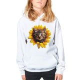 Sudadera con capucha júnior estampado de gato "Miau Solar" Michilandia