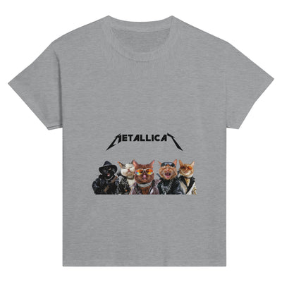 Camiseta Junior Unisex Estampado de Gato "Metallicat" Michilandia