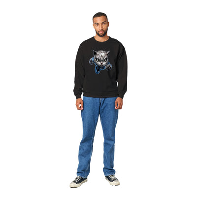 Sudadera unisex estampado de gato "Peludo Plateado Veloz" Gelato