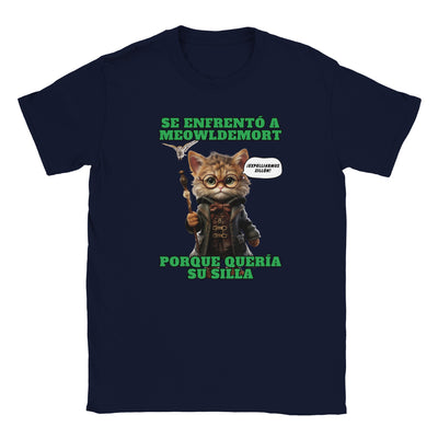 Camiseta júnior unisex estampado de gato "Guardián del Sillón" Michilandia | La tienda online de los amantes de gatos