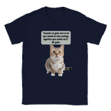 Camiseta unisex estampado de gato "Michi desconfiado"