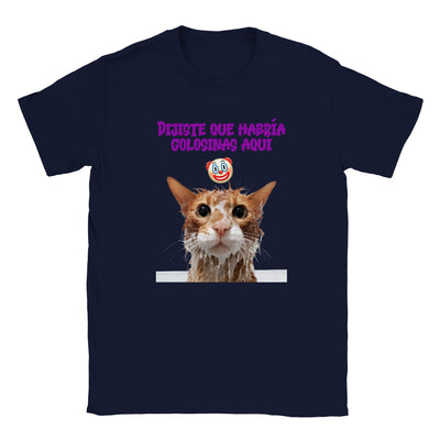 Camiseta júnior unisex estampado de gato "Traición Felina" Gelato