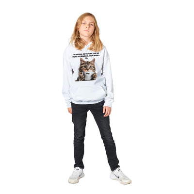 Sudadera con capucha júnior estampado de gato "Chisme Gatuno" Michilandia | La tienda online de los fans de gatos