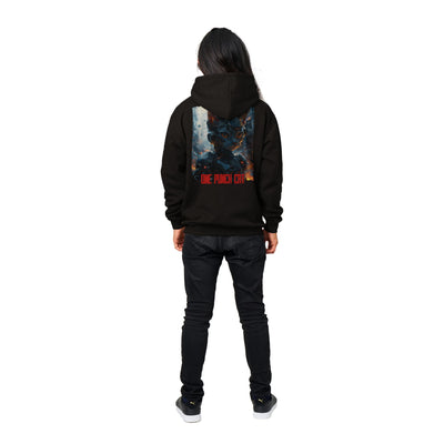 Sudadera con capucha Prémium Unisex Impresión Trasera de Gato "Corazón de Metal" Michilandia | La tienda online de los fans de gatos