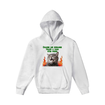 Sudadera con capucha júnior estampado de gato 