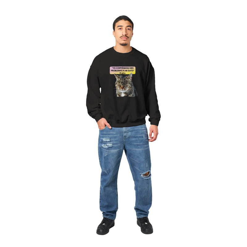 Sudadera Unisex Estampado de Gato "Miau Indiferente" Michilandia