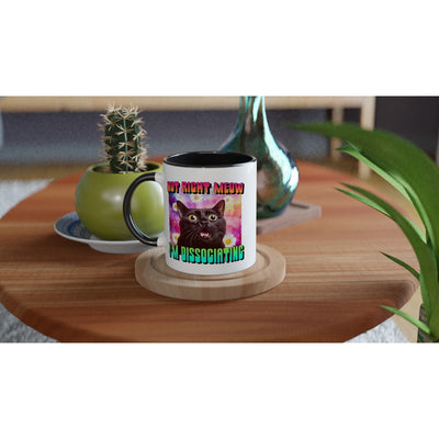 Taza Bicolor con Impresión de Gato "Momento de Distancia" Michilandia