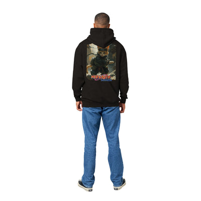 Sudadera con capucha Prémium Unisex Impresión Trasera de Gato "Jounin Felino" Michilandia | La tienda online de los fans de gatos