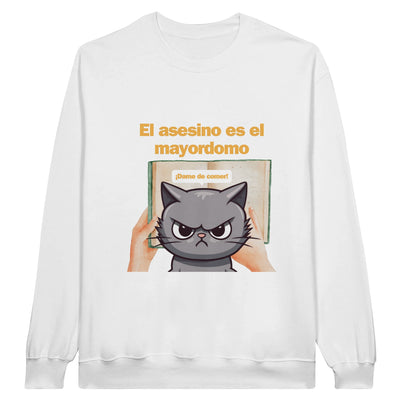 Sudadera Unisex Estampado de Gato "El Misterio del Mayordomo" Michilandia | La tienda online de los fans de gatos