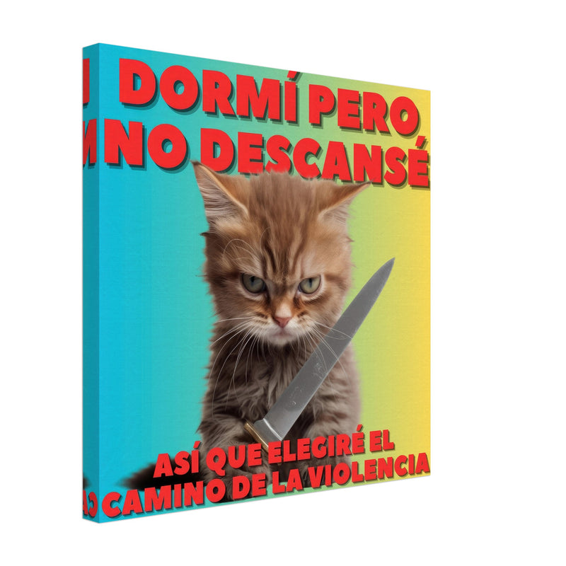 Lienzo de gato "Amanecer Agresivo" Michilandia | La tienda online de los fans de gatos