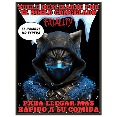 Póster Semibrillante de Gato con Marco Metal 