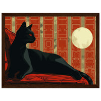 Póster de gato con marco de madera "Miau en el Deco" Michilandia | La tienda online de los fans de gatos