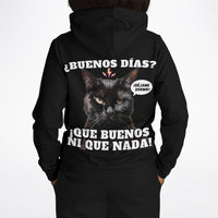 Sudadera deportiva con capucha unisex estampado de gato "Amanecer Hostil" Subliminator