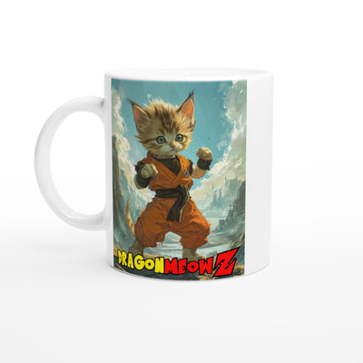 Taza Blanca con Impresión de Gato 