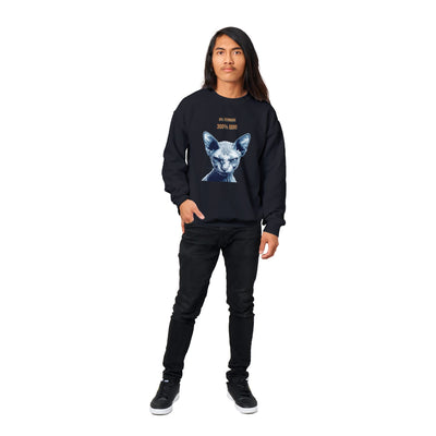 Sudadera Unisex Estampado de Gato "Sphynx Implacable" Michilandia