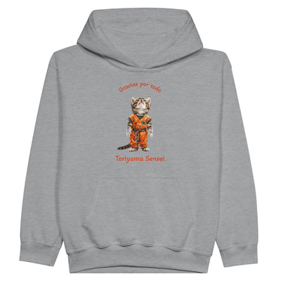 Sudadera con capucha júnior estampado de gato "Tributo a Toriyama" Michilandia