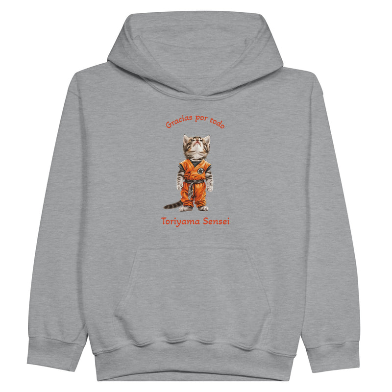 Sudadera con capucha júnior estampado de gato "Tributo a Toriyama" Michilandia