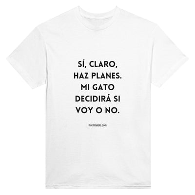 Camiseta Unisex Estampado de Gato "Dictador Doméstico" Michilandia | La tienda online de los fans de gatos