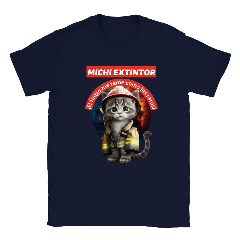 Camiseta unisex estampado de gato "Michi extintor" Gelato