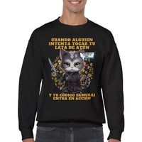 Sudadera unisex estampado de gato 