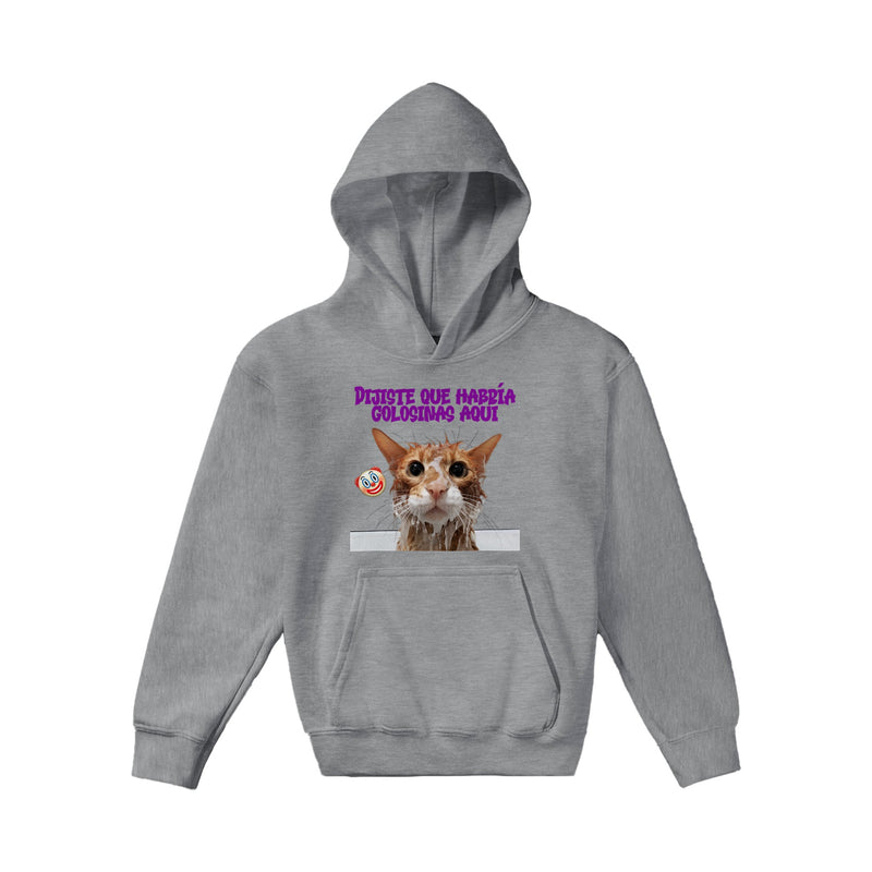 Sudadera con capucha júnior estampado de gato "Traición Felina" Gelato