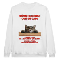 Sudadera Unisex Estampado de Gato "Tácticas de Negociación" Michilandia | La tienda online de los fans de gatos