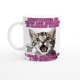 Taza Blanca con Impresión de Gato "El Gran Descubrimiento" Michilandia | La tienda online de los fans de gatos