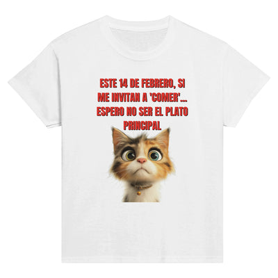 Camiseta Junior Unisex Estampado de Gato 