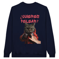 Sudadera Unisex Estampado de Gato "¿quieres pelear?" Michilandia | La tienda online de los fans de gatos