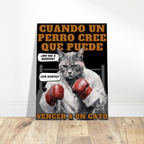 Lienzo de gato "Round One" Michilandia | La tienda online de los amantes de gatos