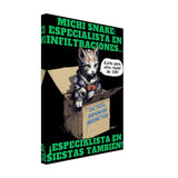 Lienzo de Gato "Misión de Michi Snake" Michilandia | La tienda online de los amantes de gatos