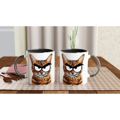 Taza Bicolor con Impresión de Gato 